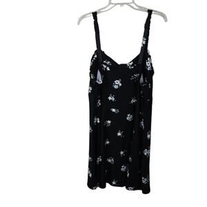 No Boundaries Black Dark Floral Babydoll Dark Fairy Coquette Midi Slip Dress XXL